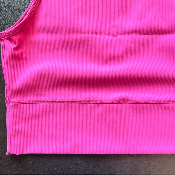 Lululemon Athletica Power Pivot Ribbed Tank Top Hot Pink Fuchsia - Picture 3 of 8